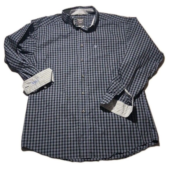 Ariat Other - Ariat Relentless Button Down Shirt Mens Large Blue Plaid Cotton Westrn Flip Cuff